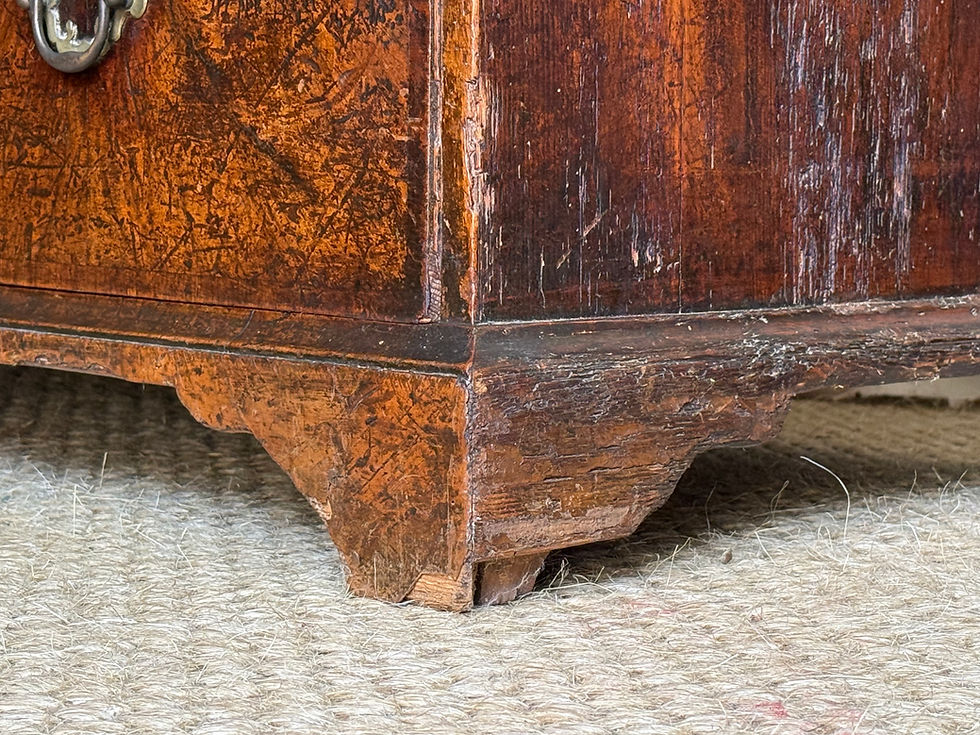 Thumbnail: Queen Anne Burr Elm Chest of Drawers Sideboard Night Stand Side Cabinet