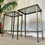 Thumbnail: Brass And Smoked Glass Designer Pair Of Side Tables Monpas Sofa Two Tier Tables