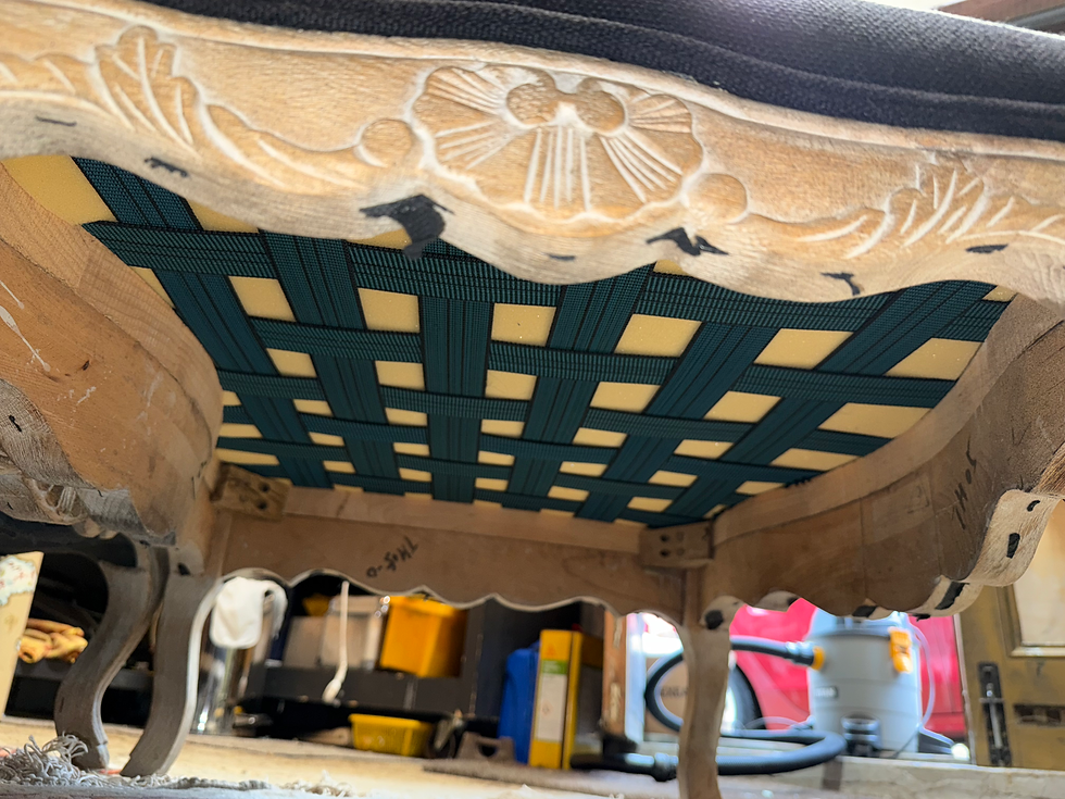 Thumbnail: Feather And Black STYLE armchair And Footstool French Limed Accent Chair Black