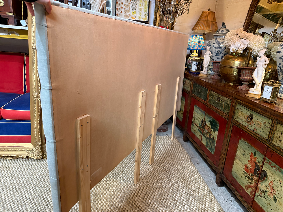 Thumbnail: Bespoke button back Headboard Linen Upholstered Headboard Bed