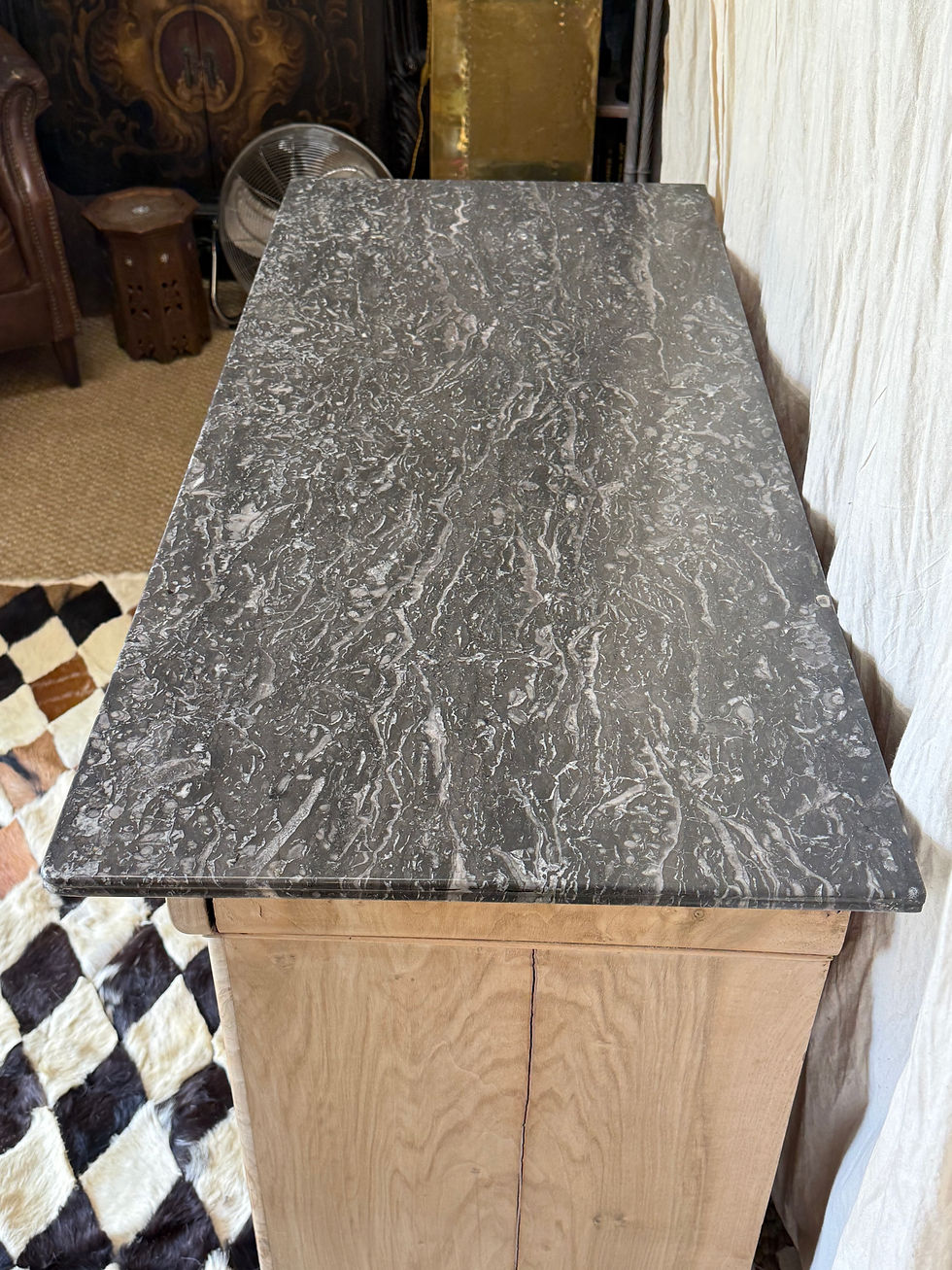 Thumbnail: Louis XVI Marble Topped Commode Bleached French Chest of Drawers 