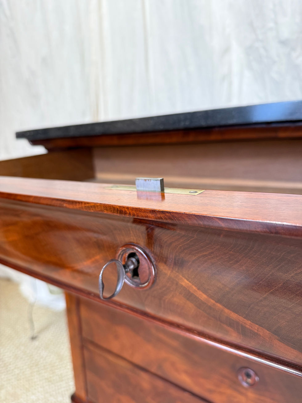 Thumbnail: French Antique Louis Philippe Commode Marble Top Chest of Drawers