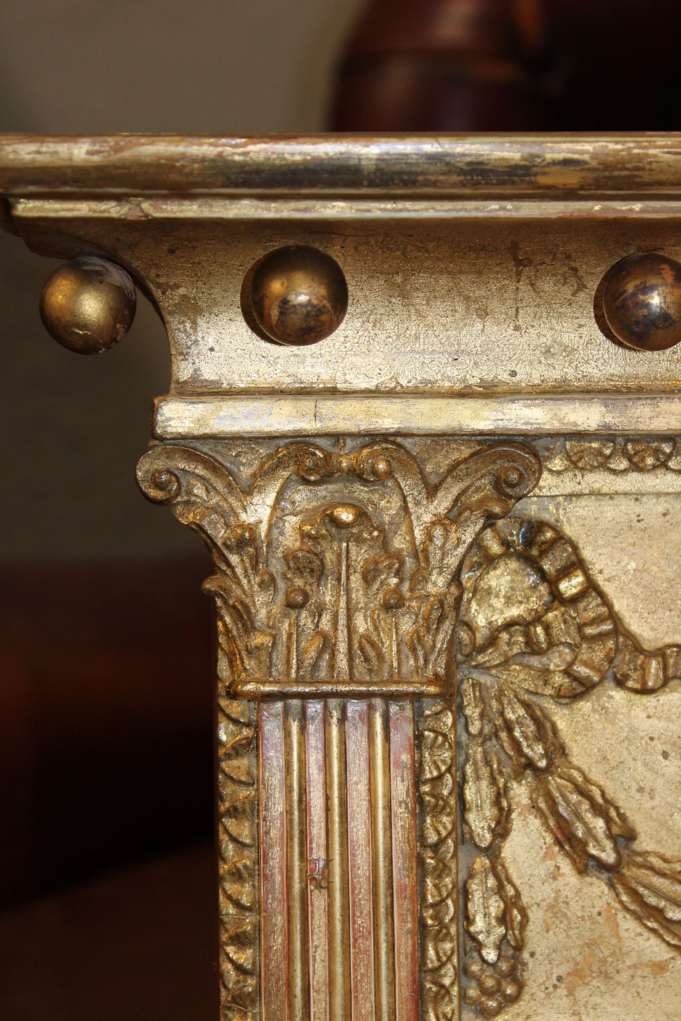 Thumbnail: Late Regency Style Gilt Mirror Antique Gilt Panel French Wall Mirror