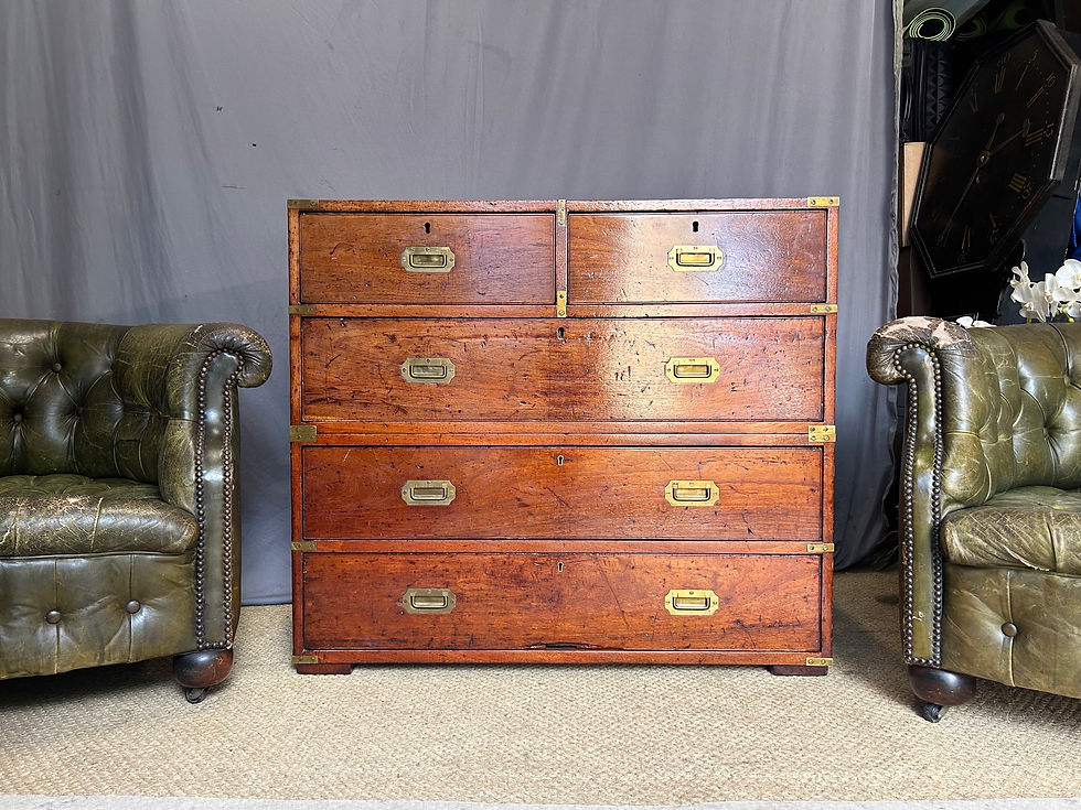 Military Campaign Chest Of Drawers 19th Century 2 Part Military Chest