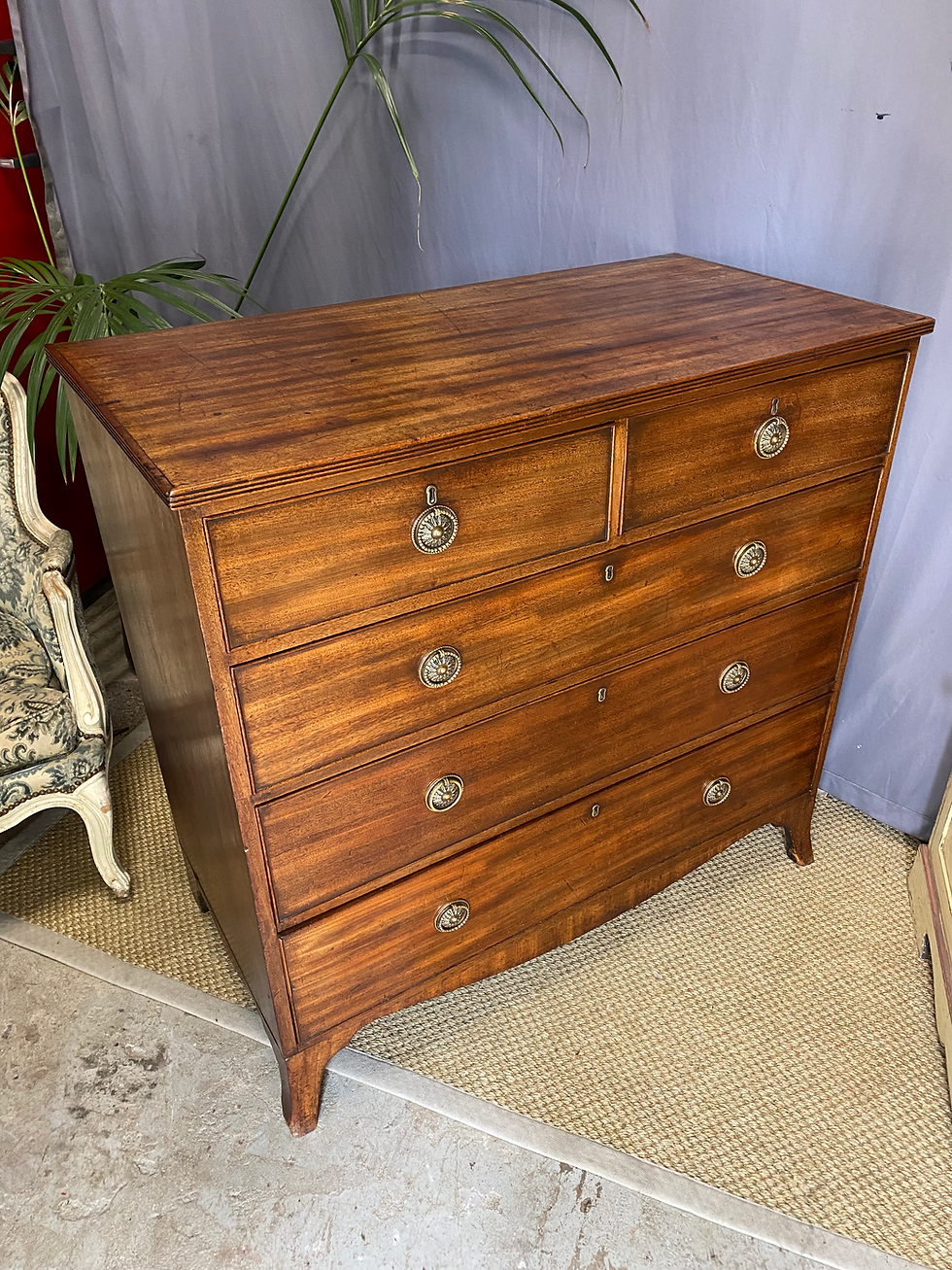 Thumbnail: Antique Regency Chest of Drawers Mahogany Georgian Nightstand Pre Victorian