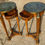 Thumbnail: Pair of French Kingwood Occasional Tables Marble Top Inlaid Side Tables
