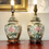Thumbnail: Pair or Oriental porcelain Ginger Jar Vase Lamps Table Lamps
