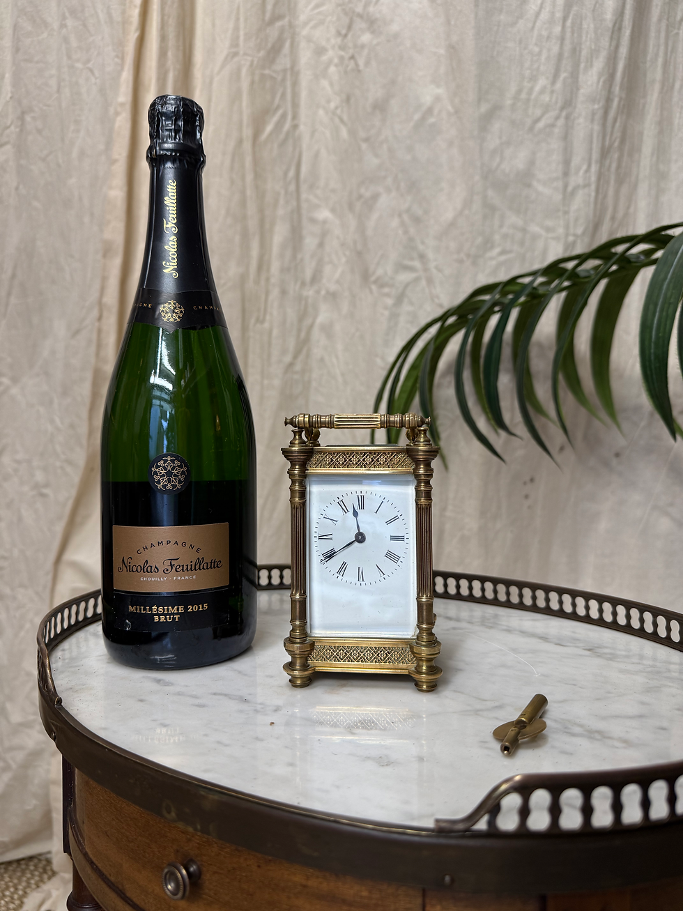 Thumbnail: French Brass Carriage Clock Mantel Clock