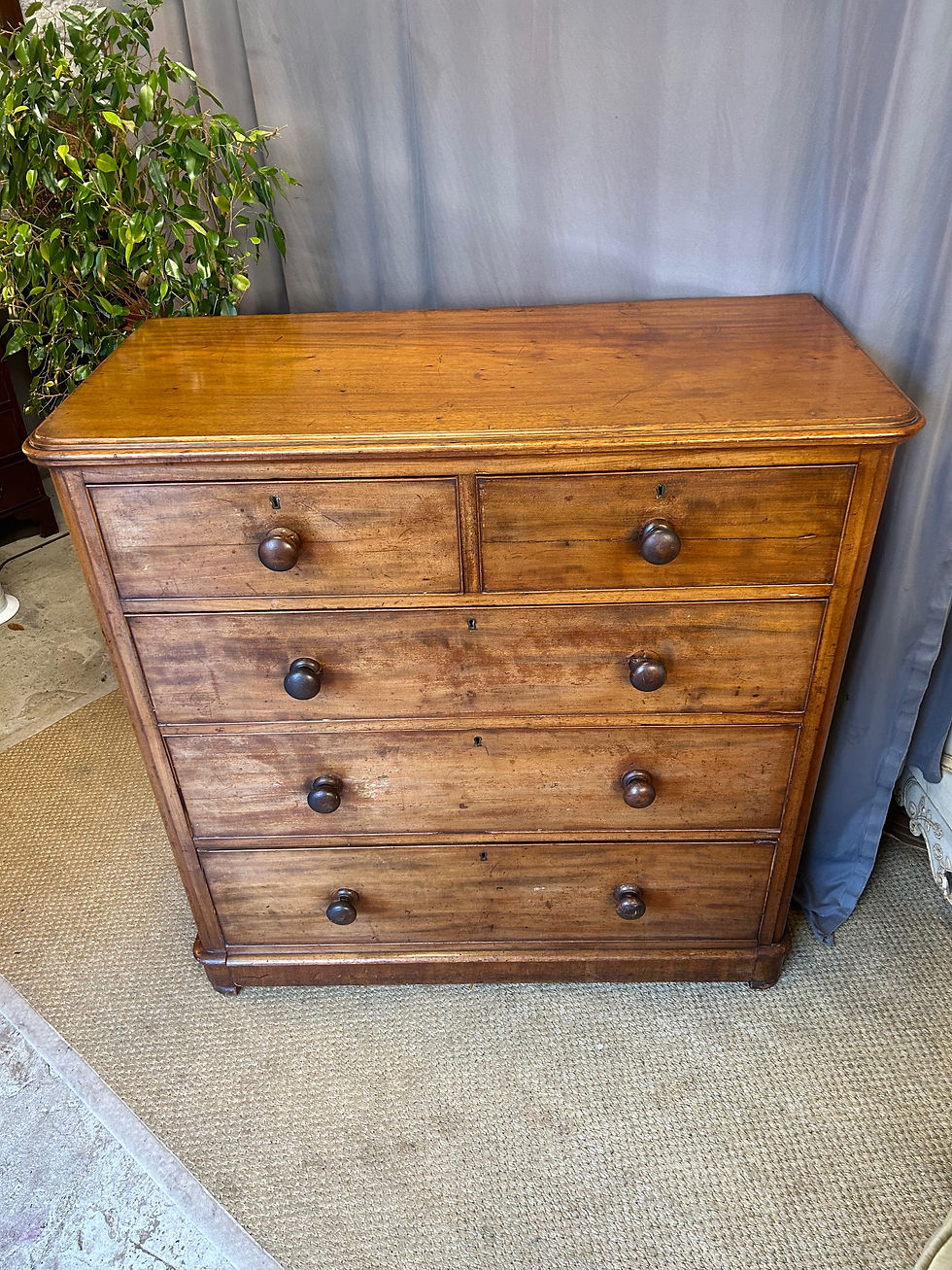 Thumbnail: Victorian Light Mahogany Tall Chest of Drawers