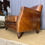 Thumbnail: Vintage Leather Plush Loveseat Sofa Distressed Chesterfield Style Small Sofa