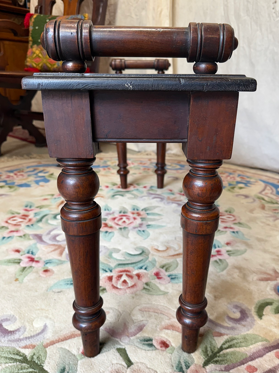 Thumbnail: Antique Victorian Window Seat Carved Hall Bench Alton Abbey