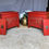 Thumbnail: Chinese Red Lacquered and Carved Bedside Tables