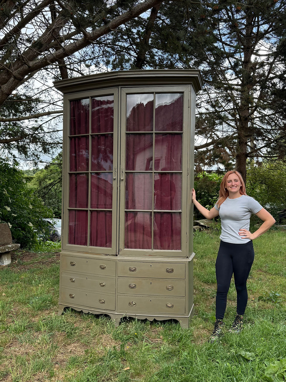 Thumbnail: Large Grandeur Georgian Painted Bookcase Display Cabinet 
