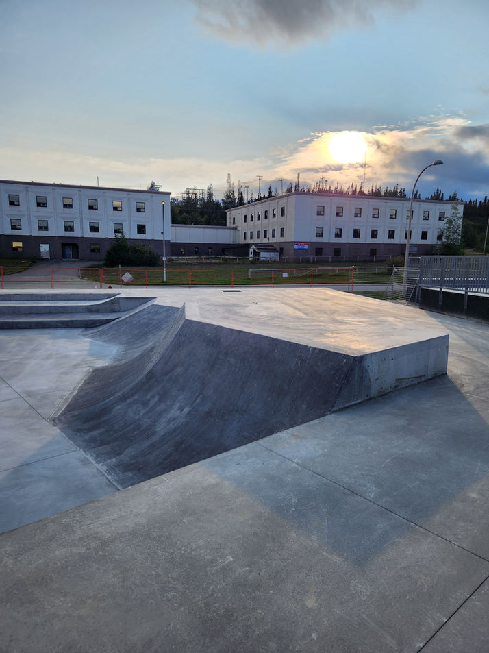 Town of Labrador City, Newfoundland & Labrador, Canada outdoor concrete Skatepark designed and built by Drop In Skateparks in 2025. Bringing Communities Together. 3D skatepark images and renderings. Skatepark design process. Skatepark design consultation. Skatepark construction company. Skatepark design-build firm. Cast-in-place concrete skatepark. Skatepark RFP award.