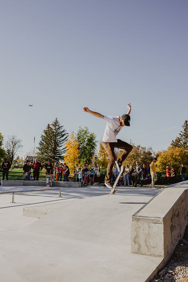 Bringing Communities Together. Fort Macleod, Alberta, Canada, concrete skatepark designed and built by Drop In Skateparks in 2022.