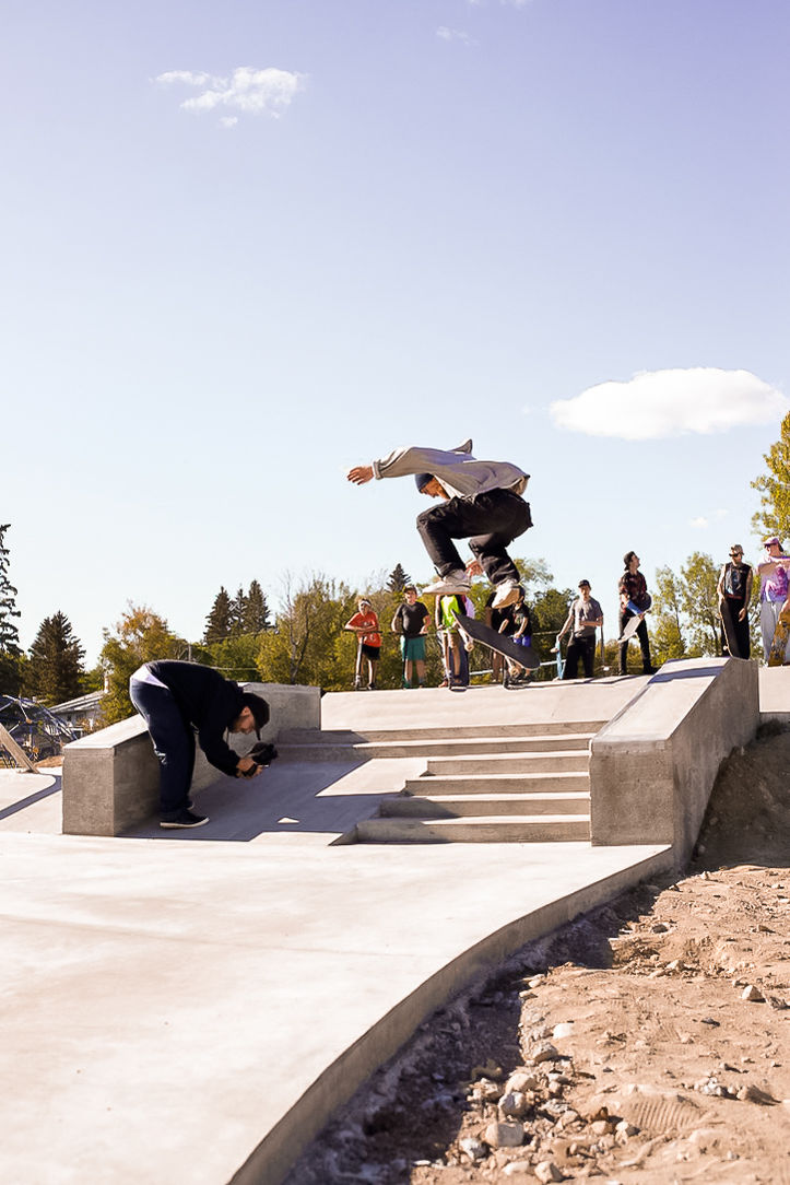 Town of Preeceville, Saskatchewan, Canada outdoor concrete Skatepark built by Drop In Skateparks in 2021. Bringing Communities Together. 3D skatepark images and renderings. Skatepark design process. Skatepark design consultation.