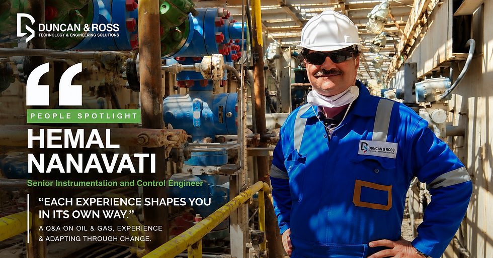 Hemal Nanavati, Senior Instrumentation and Control Engineer, at an Oil & Gas facility