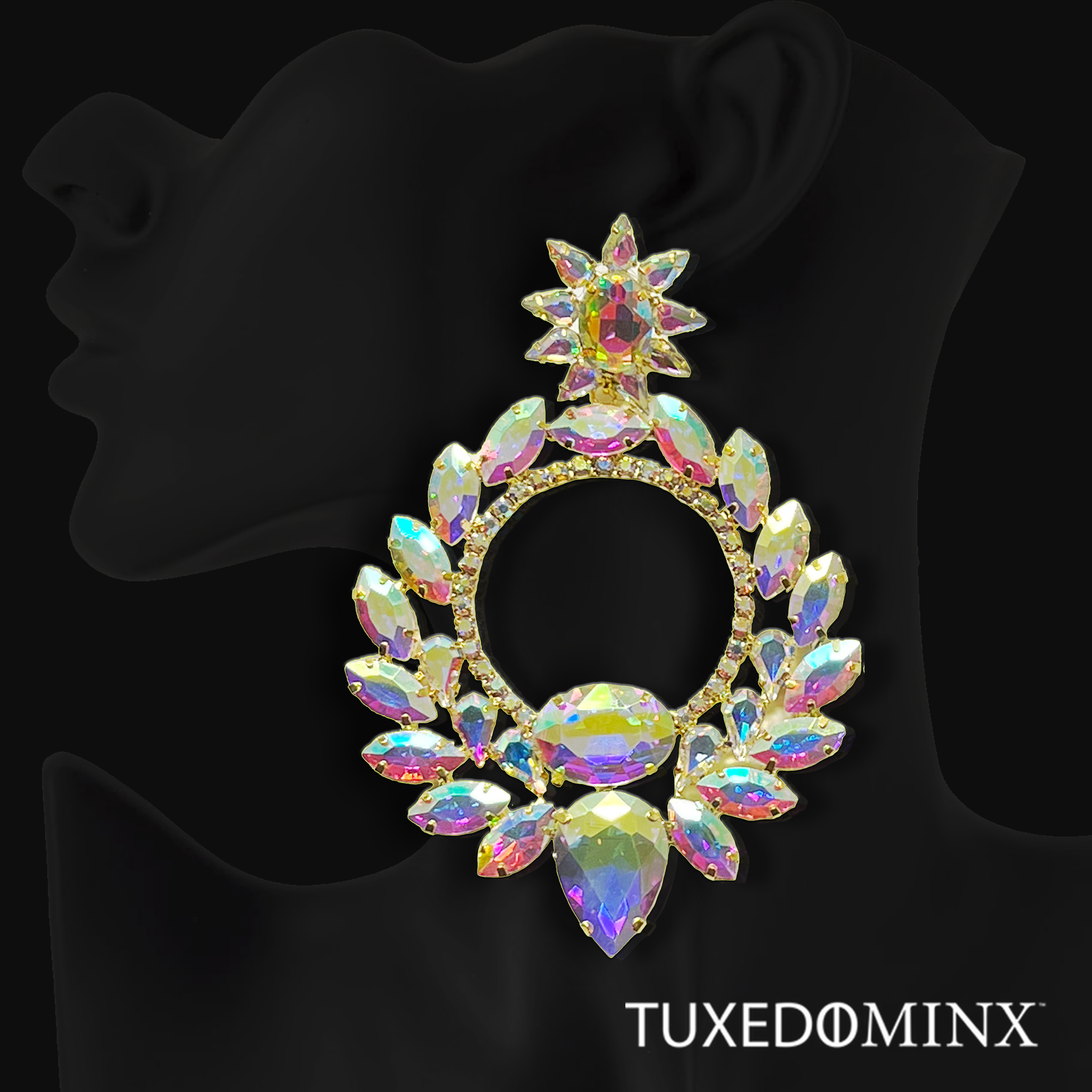 Large Golden Glam Seashell Drip Earrings