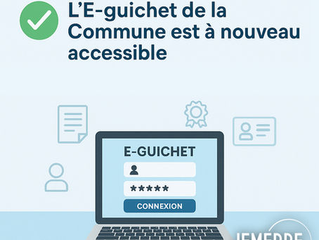 L’E-guichet de la Commune est à nouveau accessible