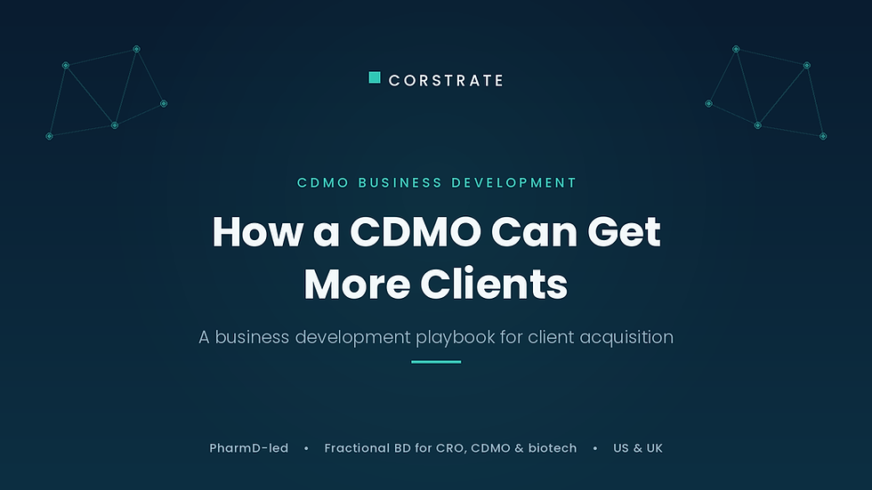 How a CDMO Can Get More Clients: A Business Development Playbook for Client Acquisition