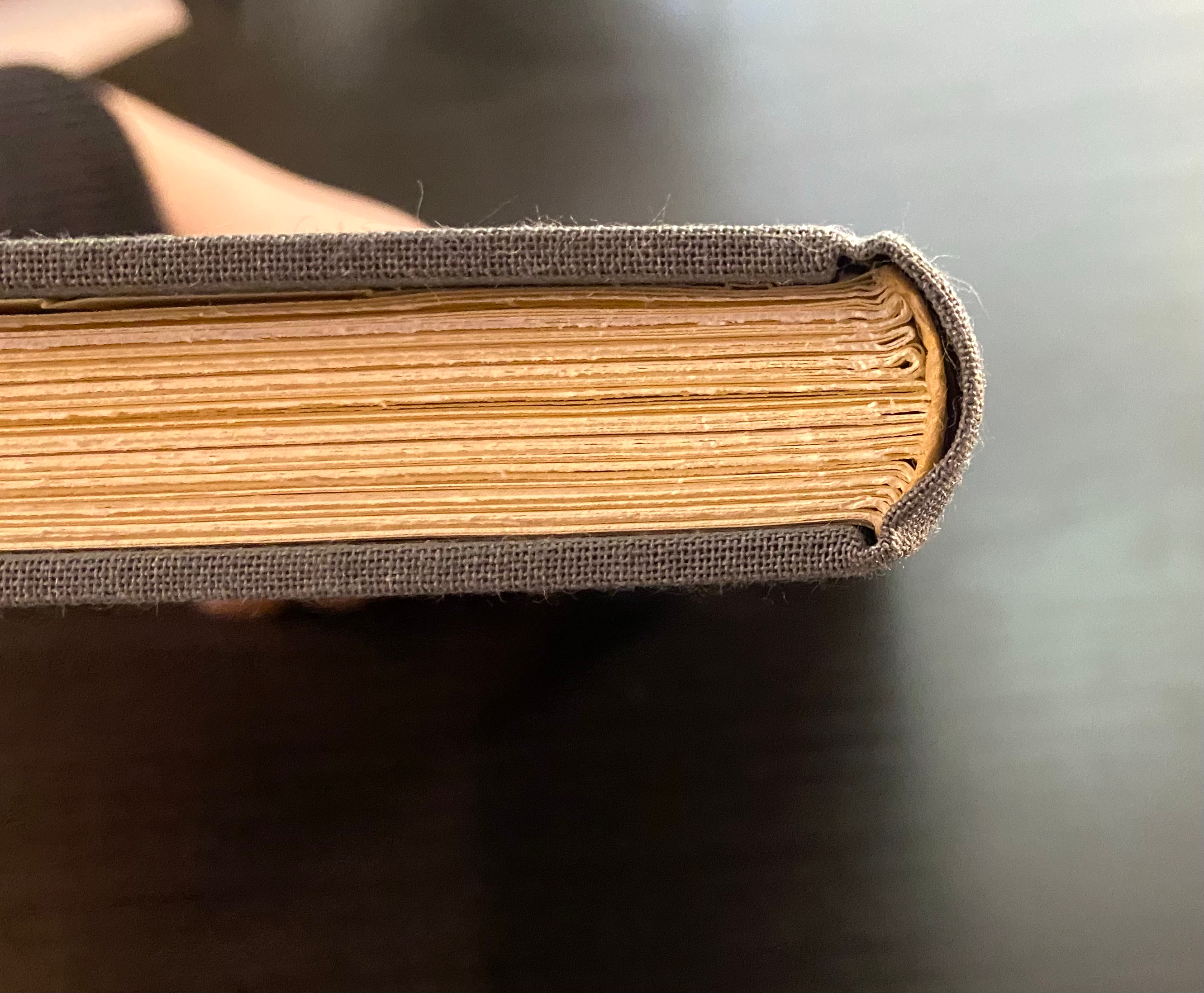 Gray bound book, signature view