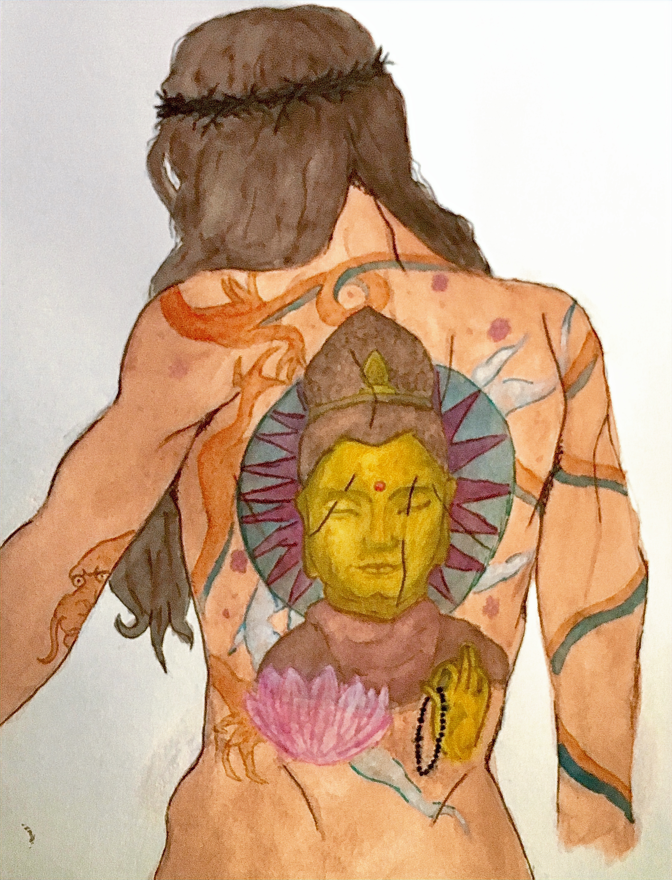 Man with tattoos on back