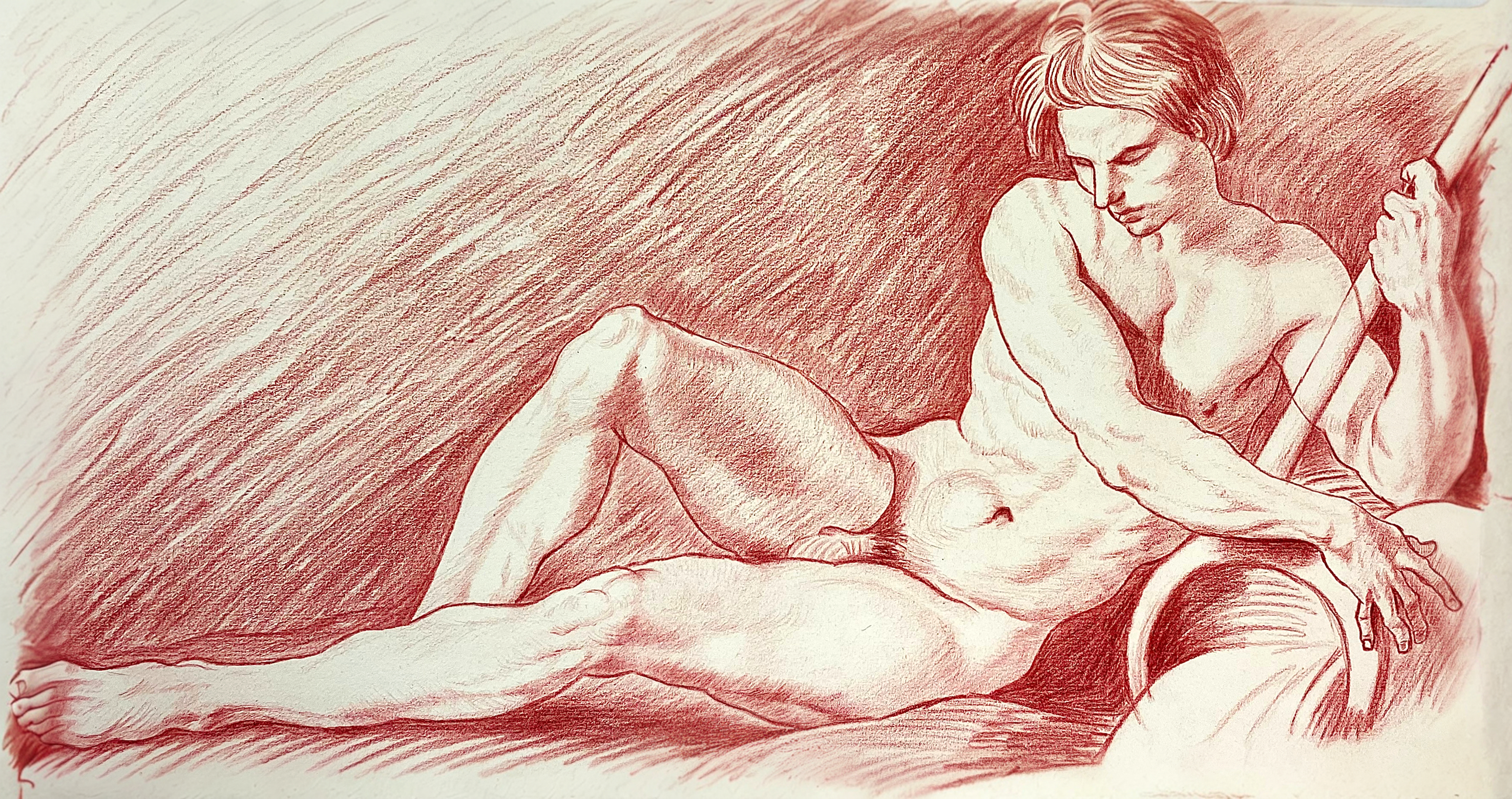 Study of a nude man, possibly a river god