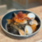 Red Prawn & Clam Tagliolini 香濃蝦汁紅蝦大蜆手工墨汁幼帶麵