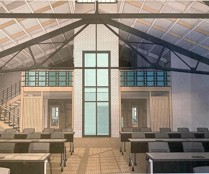 A mockup of the completed renovations at the Athens Armory.