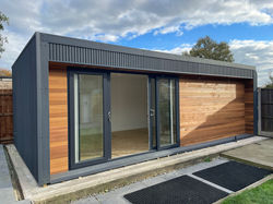 7m x 4m Vertically Slatted Composite with Cedar Inlay