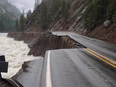 Photo of a washout on Highway 2 in Tumwater Canyon, Washington