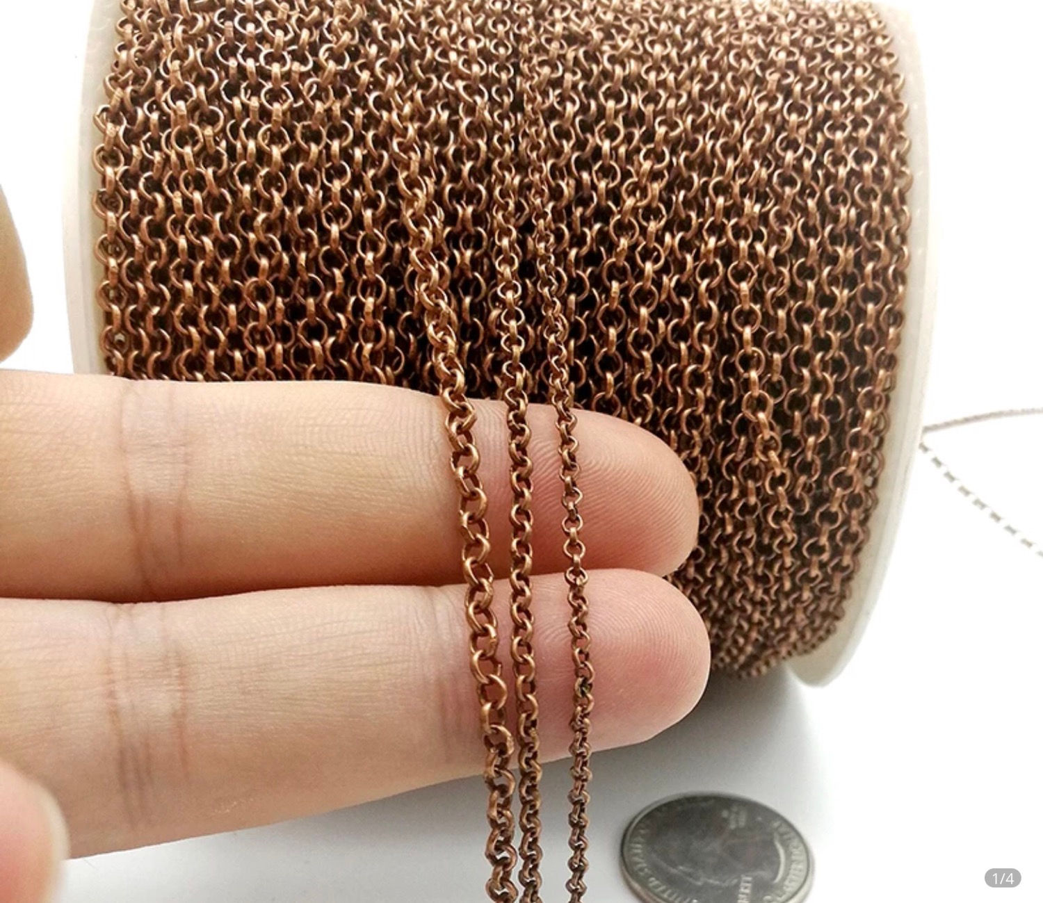 3mm chain - antique copper - ROLO