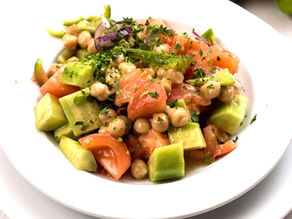 Chicpeas, Cucumber & Tomato Salad