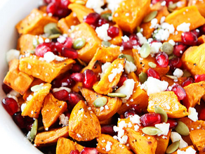 Sweet potato and pomegranate salad