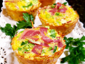 Muffins With Potatoes, Eggs, Turkey Bacon