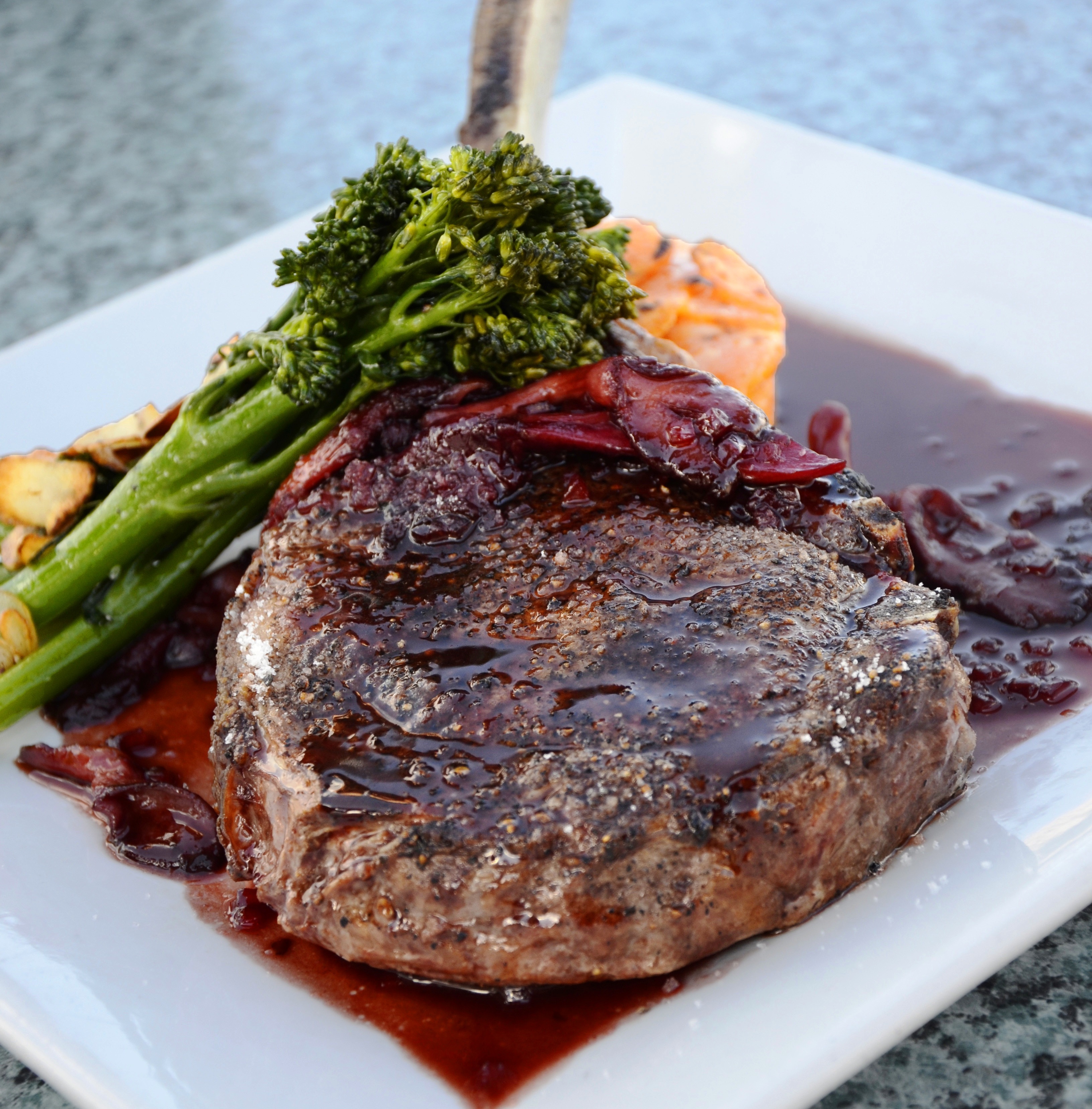 Grilled Pork Steak with Herb & Wine