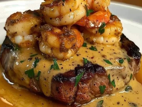 Steak with Shrimp & Lobster Sauce