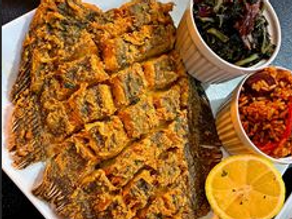 Southern Fried Scored Flounder with Collard Greens and Charleston Red Rice Recipe
