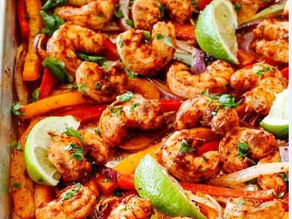 Pan Sheet Shrimp Fajitas
