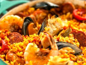 Spanish Paella with Chorizo, Chicken and Shrimp