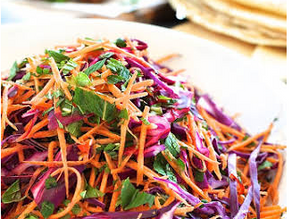 Trinidad Purple Cabbage, Carrot and Mint Salad