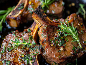 Succulent Lamb Chops in Aromatic Herb Infusion