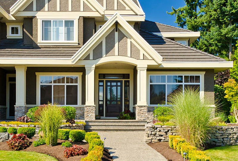 Exterior view of suburban home.