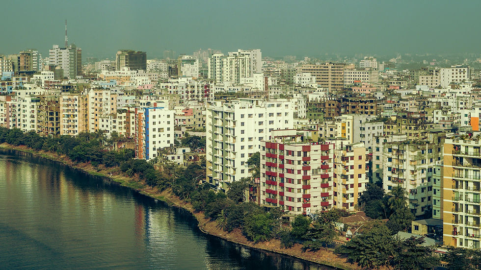 Apartment buildings in Dhaka