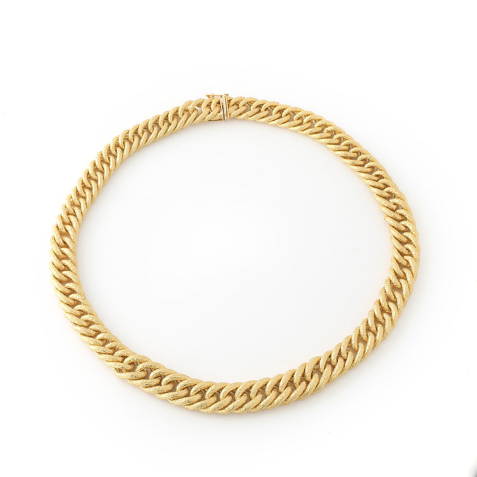18k Yellow gold Shreve Crump & Lowe Textured Curb Link Necklace