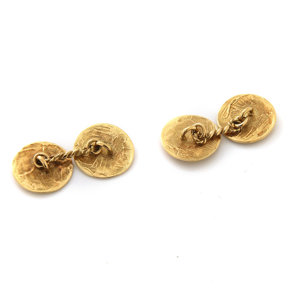 Coin Roman Motif 18k Yellow Gold Cufflinks ITALY