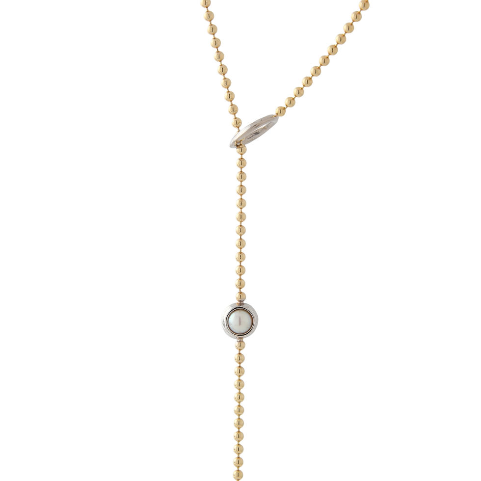 Thumbnail: H. Stern Pearl Station Ball Chain Necklace 18k yellow gold