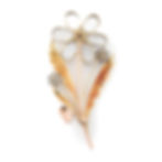 Moonstone & Sapphire Flower Brooch 14k Two Tone Gold