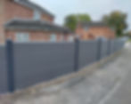 3ft tall grey composite fencing in a front garden