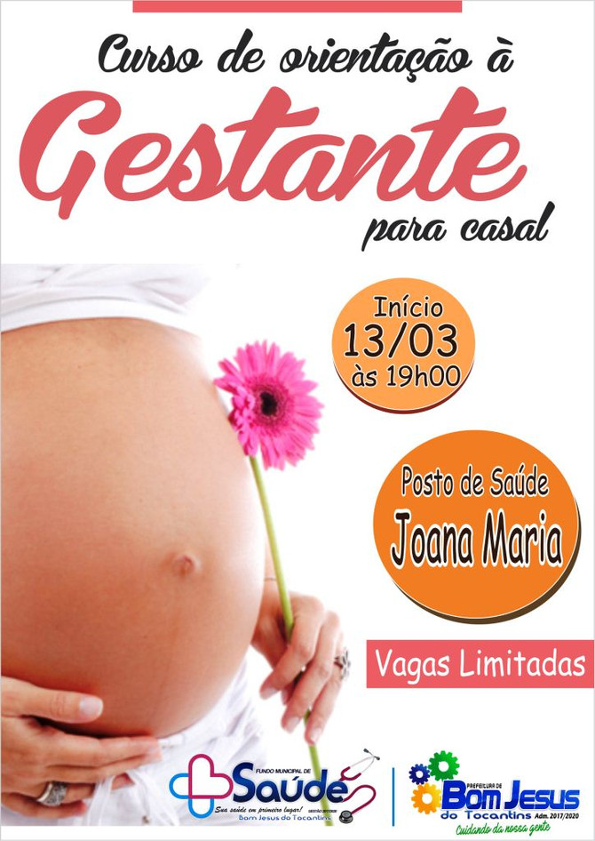 Curso de orientação à gestante para casais terá início hoje, 13/03